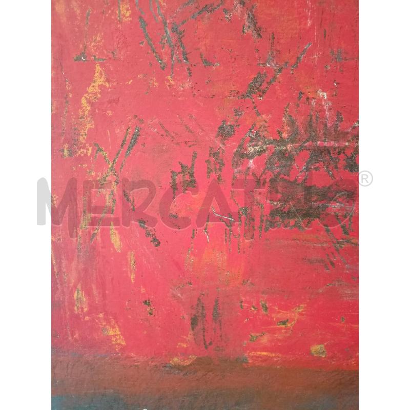 QUADRO OLIO TELA TUFFATORE NERO FONDO ROSSO | Mercatino dell'Usato Roma re di roma 5