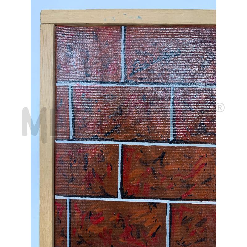 QUADRO OLIO TELA UOMO BAFFI MANTELLO NERO SFONDO MATTONI | Mercatino dell'Usato Roma re di roma 2