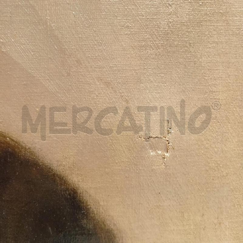 QUADRO OLIO TELA UOMO BARBUTO CON CIOTOLA E PANE | Mercatino dell'Usato Roma re di roma 3