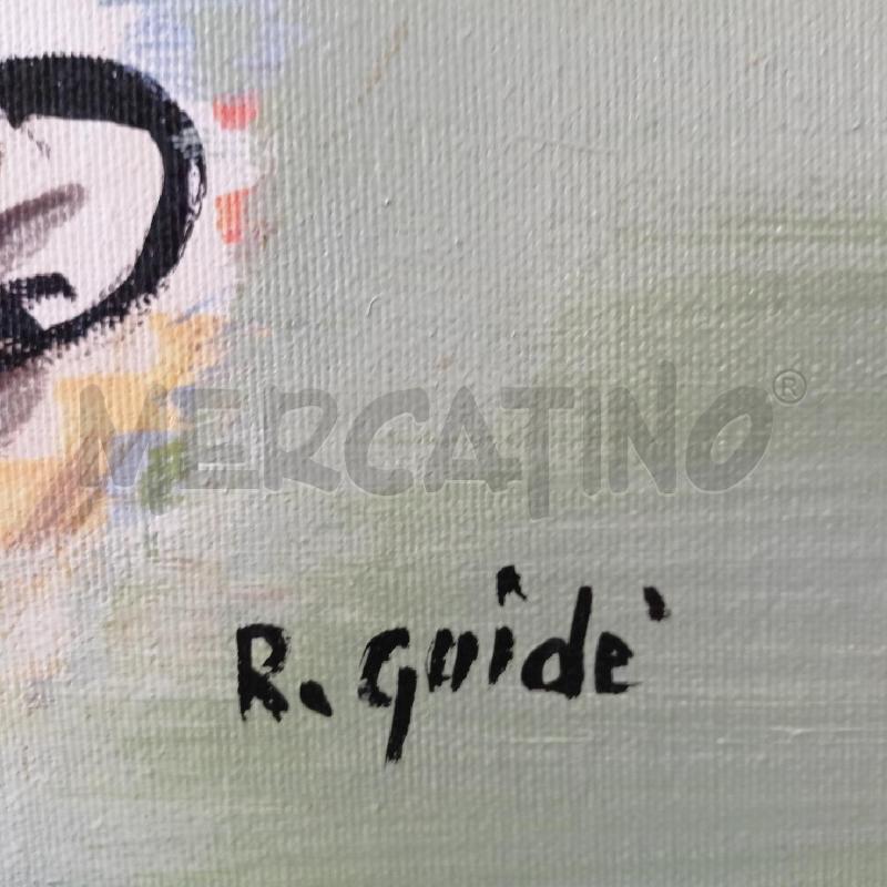 QUADRO OLIO TELA UOMO SEDUTO CAMICIA GIALLA SCACCHI ARANCIONE VIOLA GAMBE INCROCIATE CORN DOR  | Mercatino dell'Usato Roma re di roma 2
