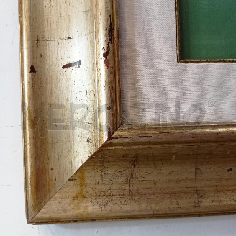 QUADRO OLIO TELA UOMO SEDUTO CAMICIA GIALLA SCACCHI ARANCIONE VIOLA GAMBE INCROCIATE CORN DOR  | Mercatino dell'Usato Roma re di roma 3