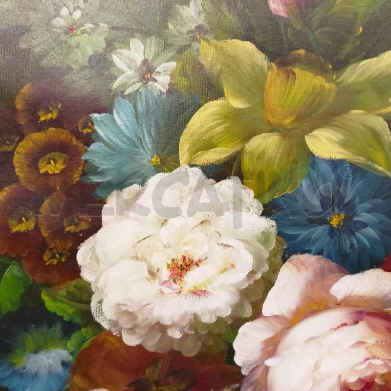 QUADRO OLIO TELA VASO FIORI CORN DORATA  | Mercatino dell'Usato Roma re di roma 4