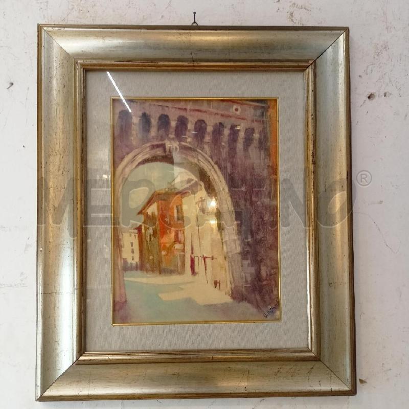 QUADRO OLIO TELA VICOLO ARCO CORN ARGENTAT | Mercatino dell'Usato Roma re di roma 1