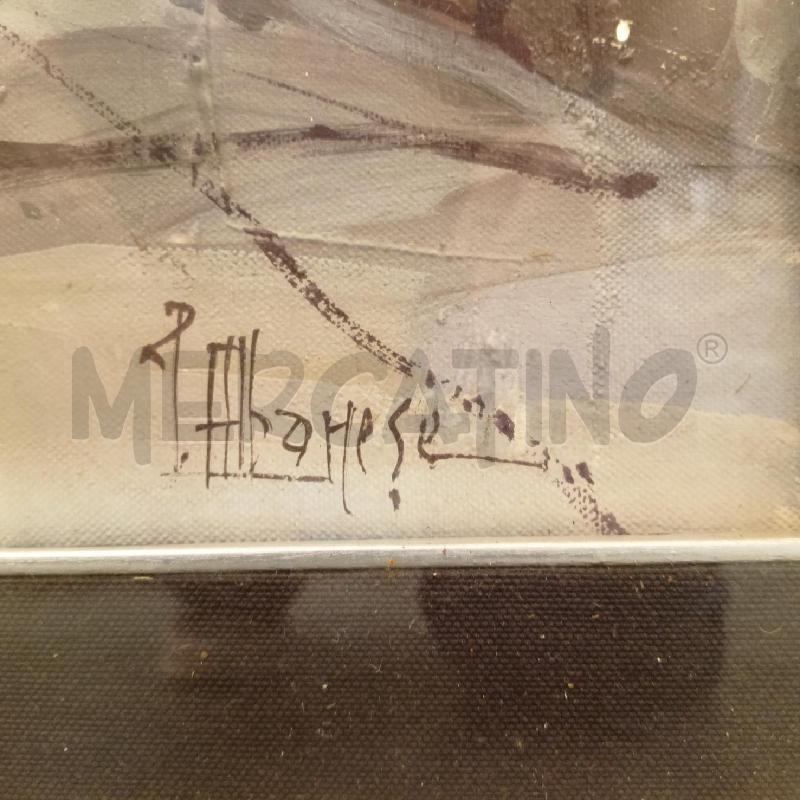 QUADRO OLIO TELA VICOLO PAESE CORN ARGANTAT | Mercatino dell'Usato Roma re di roma 2