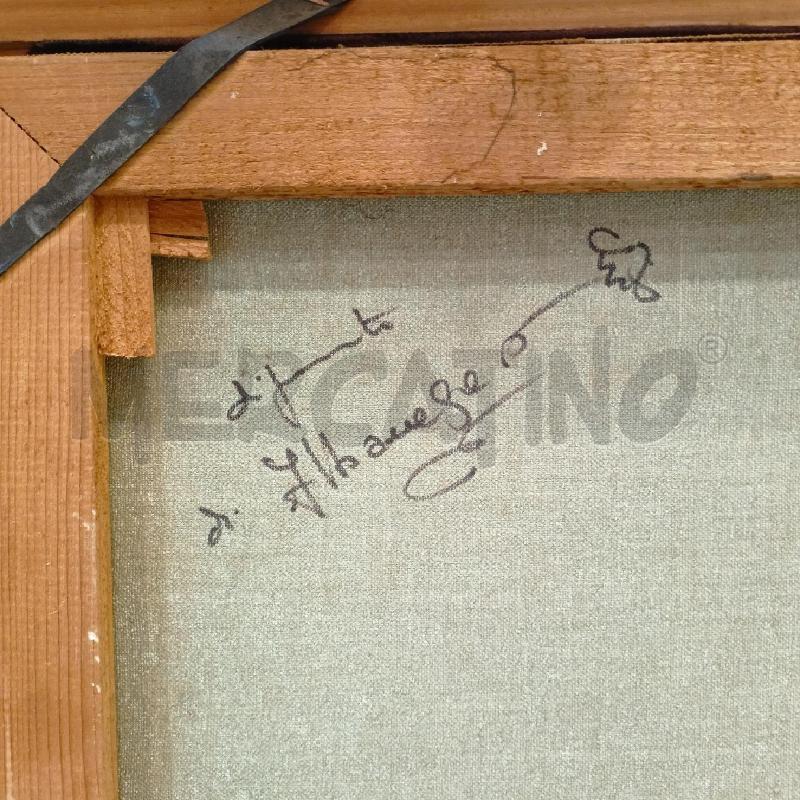 QUADRO OLIO TELA VICOLO PAESE CORN ARGANTAT | Mercatino dell'Usato Roma re di roma 5