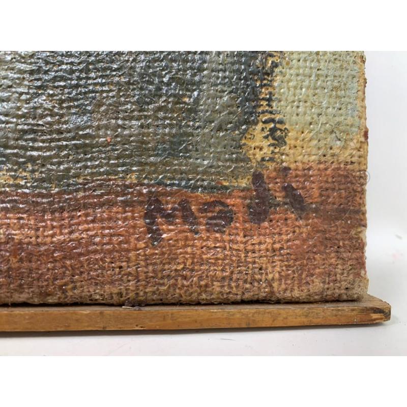 QUADRO OLIO TELA VISTA CASALE STILE MACCHIAIOLO CORN LEGNO FINA | Mercatino dell'Usato Roma re di roma 2