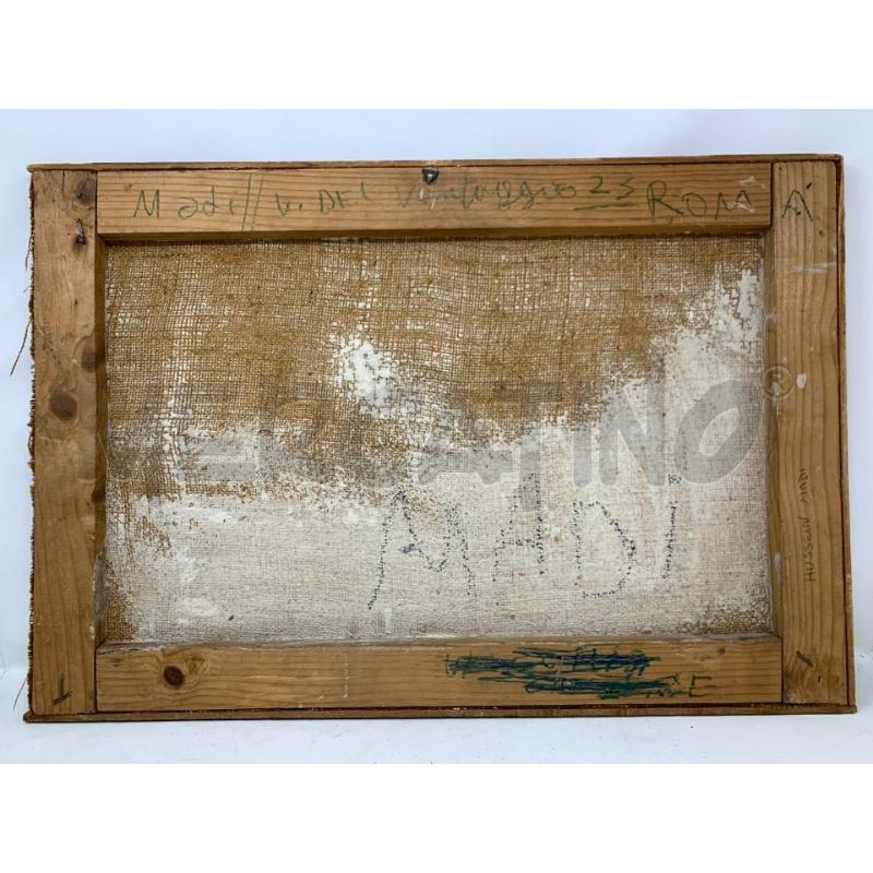 QUADRO OLIO TELA VISTA CASALE STILE MACCHIAIOLO CORN LEGNO FINA | Mercatino dell'Usato Roma re di roma 5