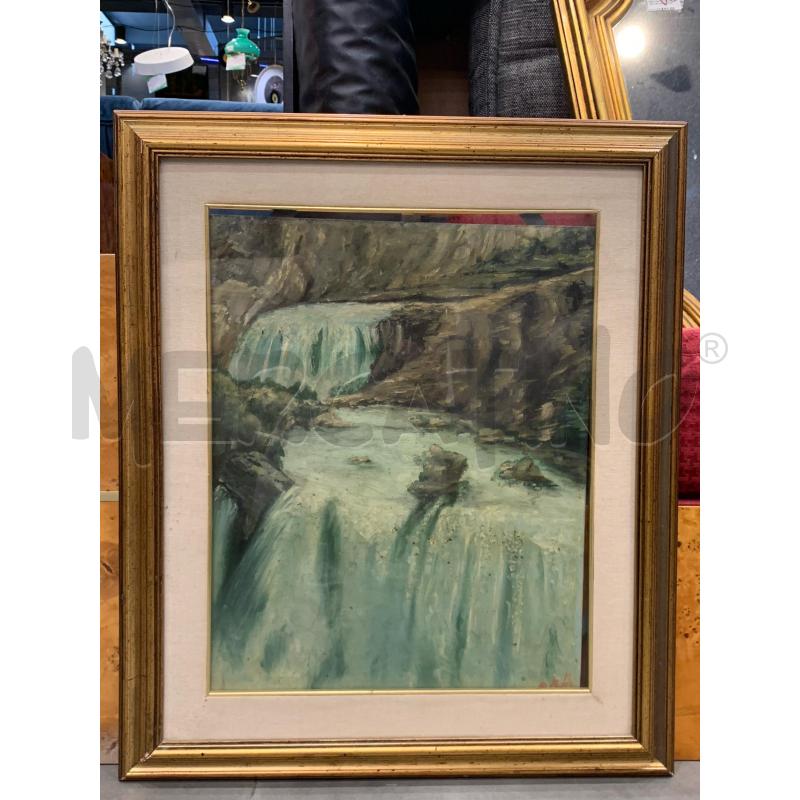 QUADRO OLIO TELA VISTA CASCATE CORN DORAT | Mercatino dell'Usato Roma re di roma 1