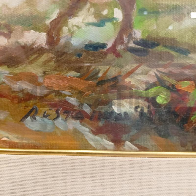 QUADRO OLIO TELA  CAVALOLI AL GALOPPO CORN ARGENTA | Mercatino dell'Usato Roma re di roma 2