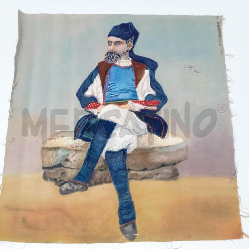 QUADRO OLIO VELLUTO COSTUME SARDO UOMO NUORO | Mercatino dell'Usato Roma re di roma 1