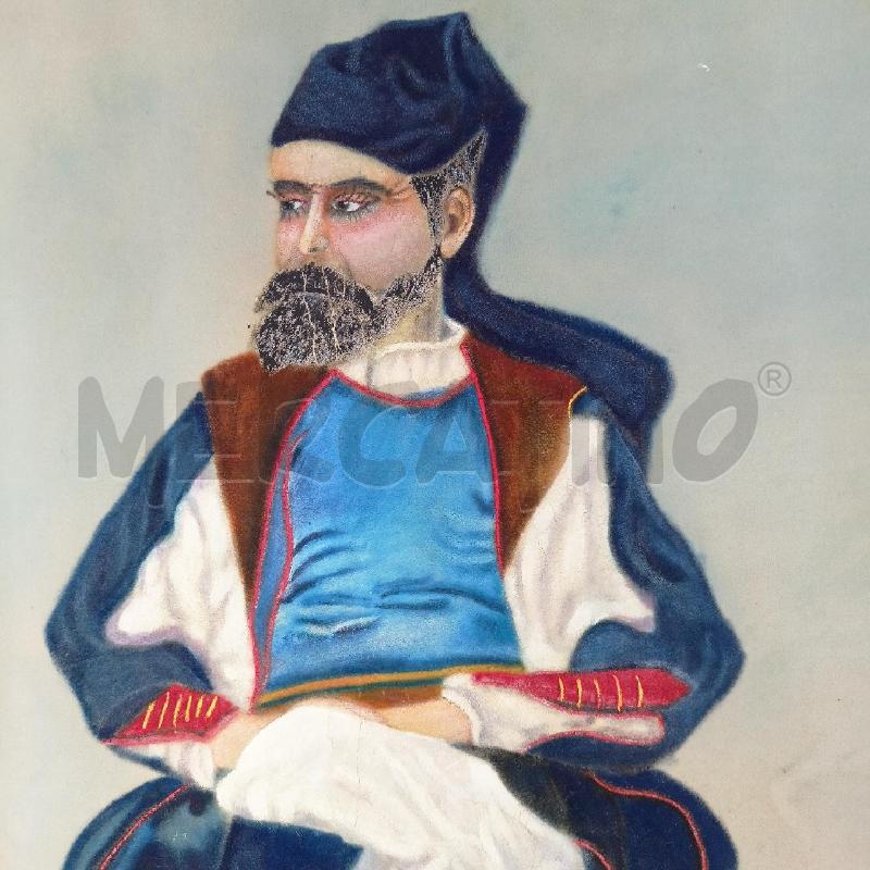 QUADRO OLIO VELLUTO COSTUME SARDO UOMO NUORO | Mercatino dell'Usato Roma re di roma 2