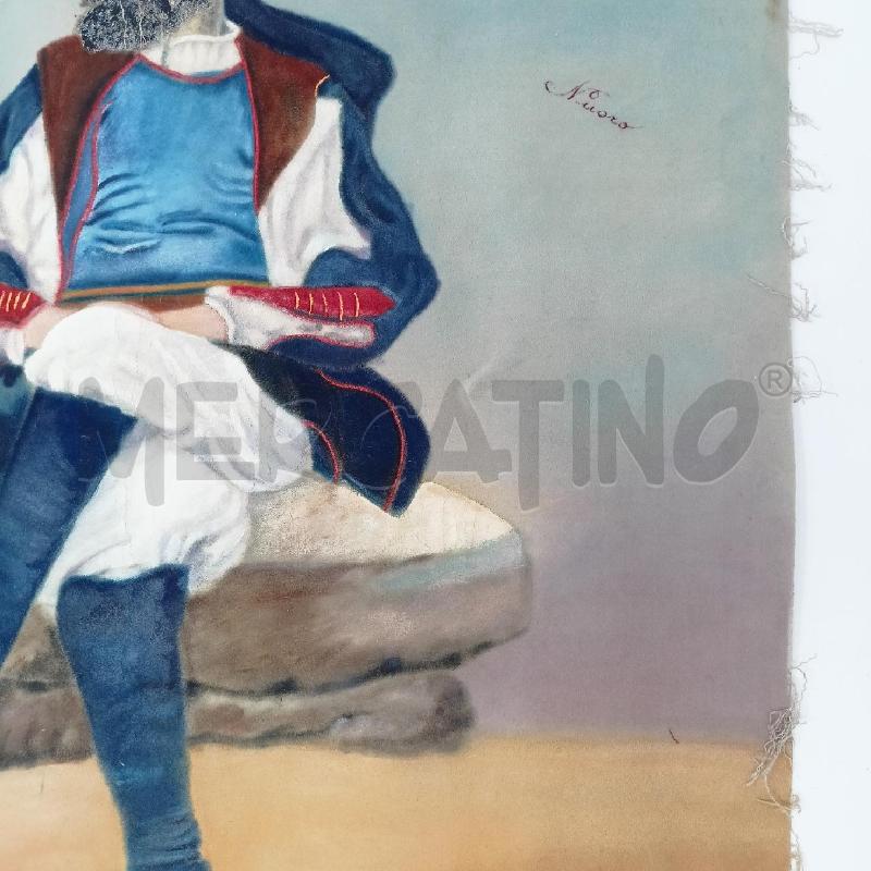 QUADRO OLIO VELLUTO COSTUME SARDO UOMO NUORO | Mercatino dell'Usato Roma re di roma 3