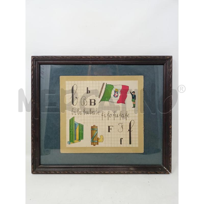QUADRO PAGINA LIBRO SCUOLA FASCIO CORNICE LEGNO | Mercatino dell'Usato Roma re di roma 1