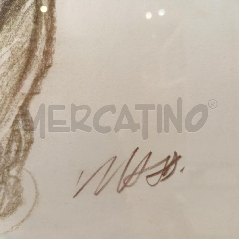 QUADRO PASTELLO CARTA NUDO DONNA DI SPALLE PROFILO  | Mercatino dell'Usato Roma re di roma 2