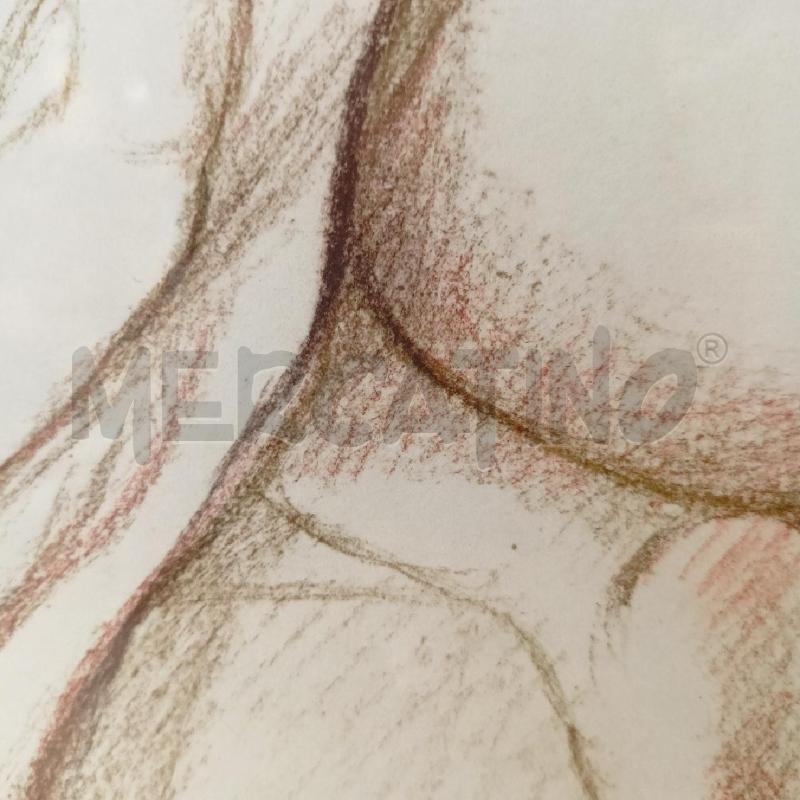 QUADRO PASTELLO CARTA NUDO DONNA DI SPALLE PROFILO  | Mercatino dell'Usato Roma re di roma 3