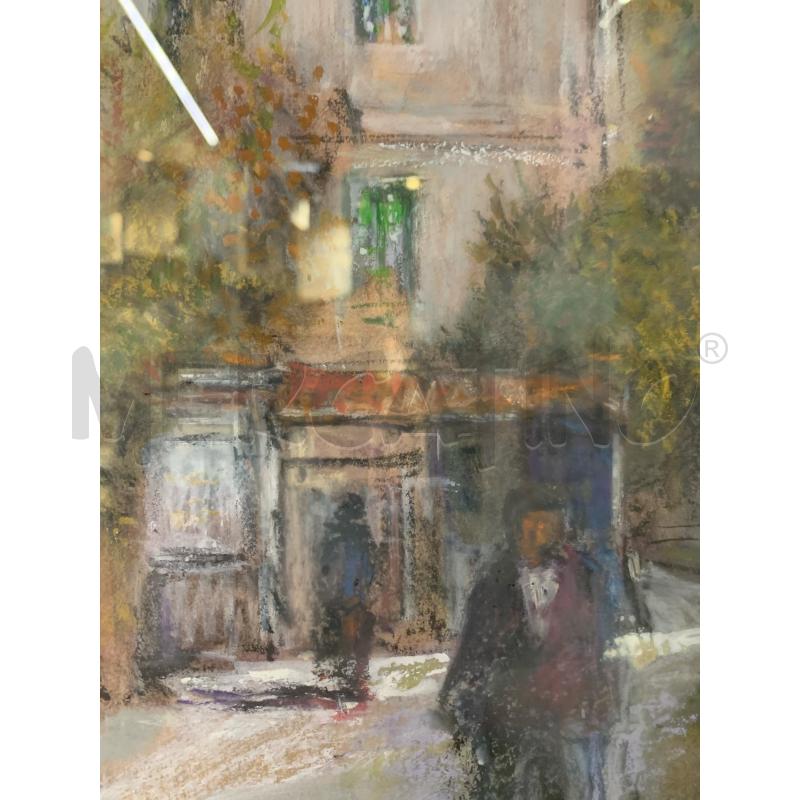 QUADRO PASTELLO CERA SU CARTONCINO VIETTA UOMO BASTONE GIACCA CORN ORO SAGOMATA | Mercatino dell'Usato Roma re di roma 3