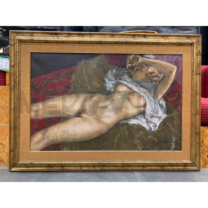 QUADRO PASTELLO DONNA NUDA ADDORMENTATA CORN DORAT | Mercatino dell'Usato Roma re di roma 1