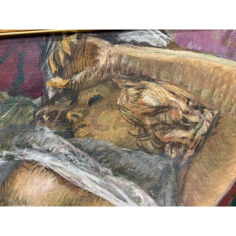 QUADRO PASTELLO DONNA NUDA ADDORMENTATA CORN DORAT | Mercatino dell'Usato Roma re di roma 4
