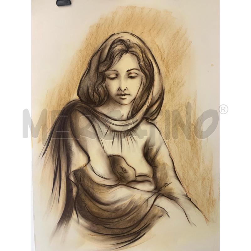 QUADRO PASTELLO DONNA VELATA  | Mercatino dell'Usato Roma re di roma 1