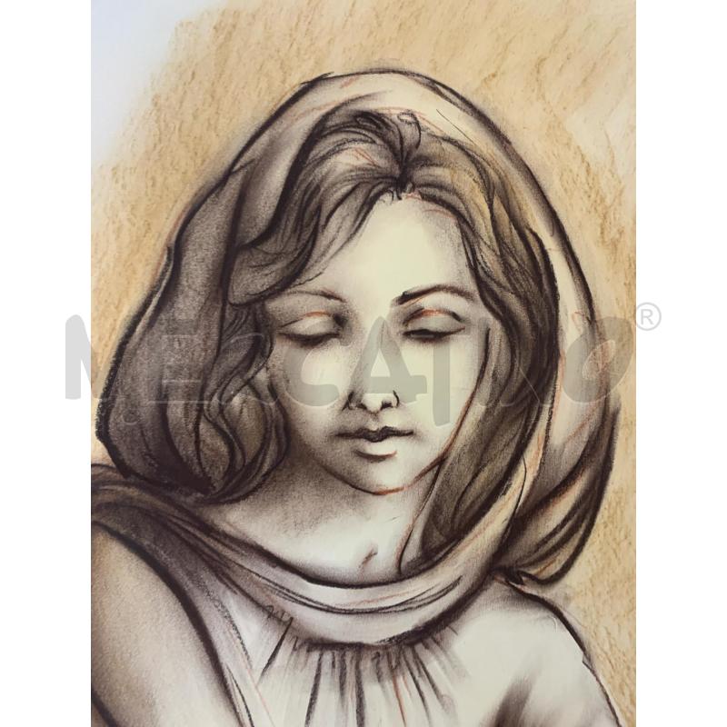 QUADRO PASTELLO DONNA VELATA  | Mercatino dell'Usato Roma re di roma 3