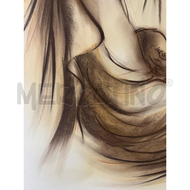 QUADRO PASTELLO DONNA VELATA  | Mercatino dell'Usato Roma re di roma 4