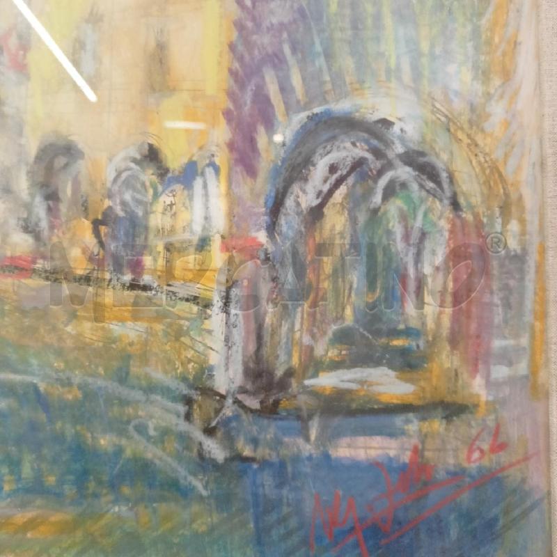 QUADRO PASTELLO PIAZZA FACCIATA PALAZZO CORN DORAT | Mercatino dell'Usato Roma re di roma 2