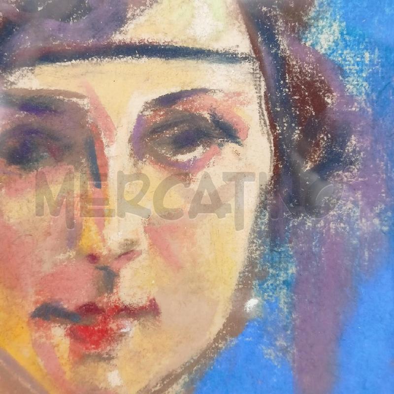 QUADRO PASTELLO RITRATTO DONNA '20 CORN CREMA  | Mercatino dell'Usato Roma re di roma 3