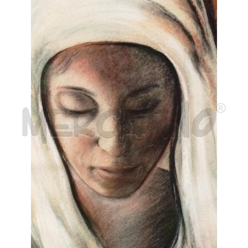 QUADRO PASTELLO RITRATTO MADRE CON BAMBINO CORNICE LEGNO ARGENTATO | Mercatino dell'Usato Roma re di roma 2