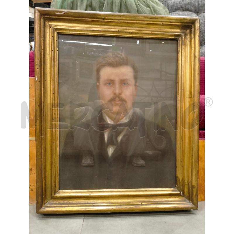 QUADRO PASTELLO RITRATTO UOMO BAFFI CORN DORATA  | Mercatino dell'Usato Roma re di roma 1