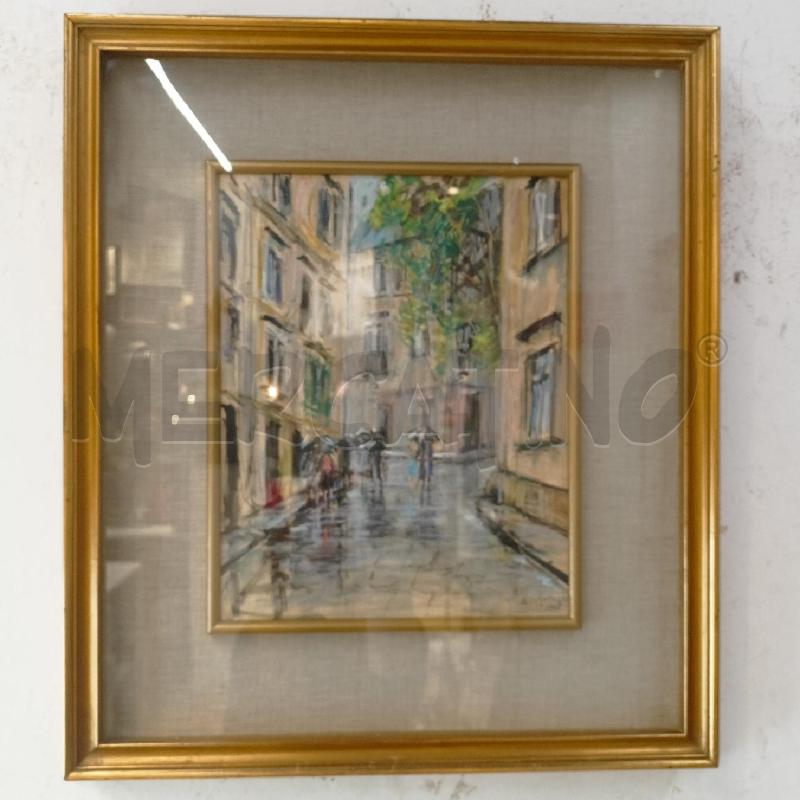 QUADRO PASTELLO VICOLO CITTADINO CORN DORAT | Mercatino dell'Usato Roma re di roma 1