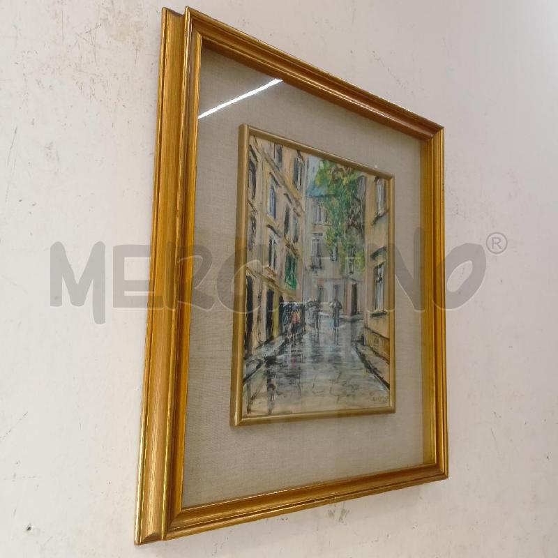 QUADRO PASTELLO VICOLO CITTADINO CORN DORAT | Mercatino dell'Usato Roma re di roma 2