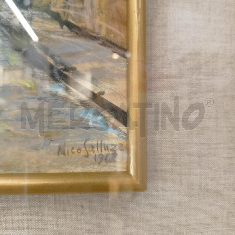 QUADRO PASTELLO VICOLO CITTADINO CORN DORAT | Mercatino dell'Usato Roma re di roma 3