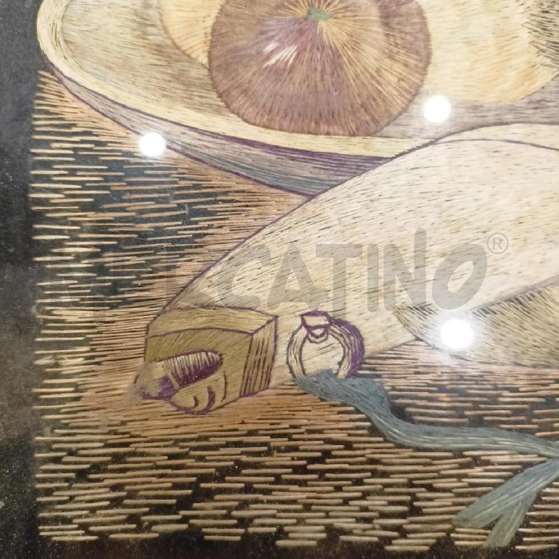QUADRO RICAMO NATURA MORTA CONIGLIO CORN ARGENTAT | Mercatino dell'Usato Roma re di roma 3