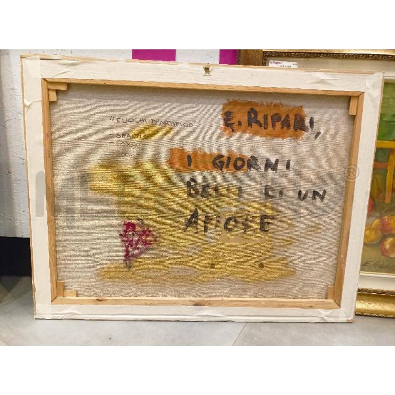 QUADRO RIPARI TONI VIOLA CORN BIANCO 60X80  | Mercatino dell'Usato Roma re di roma 5