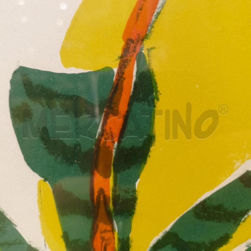 QUADRO SERIGRAFIA MULTIPLO VASO GIALLO FOGLIE VERDI FIORE ARANCIONE  | Mercatino dell'Usato Roma re di roma 5