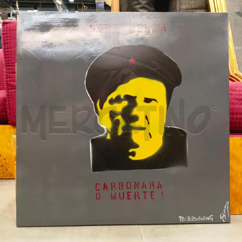 QUADRO SPRAY SORALELLA GIALLA SFONDO GRIGIO SCRITTE ROSSE  | Mercatino dell'Usato Roma re di roma 1