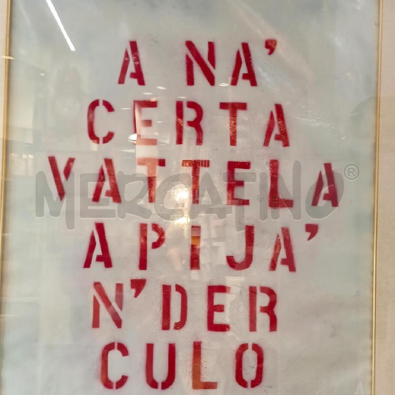 QUADRO SPRAY SU TELA A NA CERTA VATTELA A PIJA NDERCULO  | Mercatino dell'Usato Roma re di roma 2