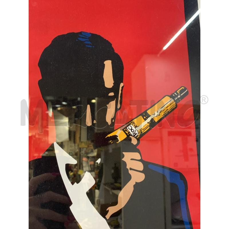 QUADRO SSTAMPA JOHNSON JOHNSON 007 SFONDO ROSSO CORNICE LEGNO NERA | Mercatino dell'Usato Roma re di roma 5