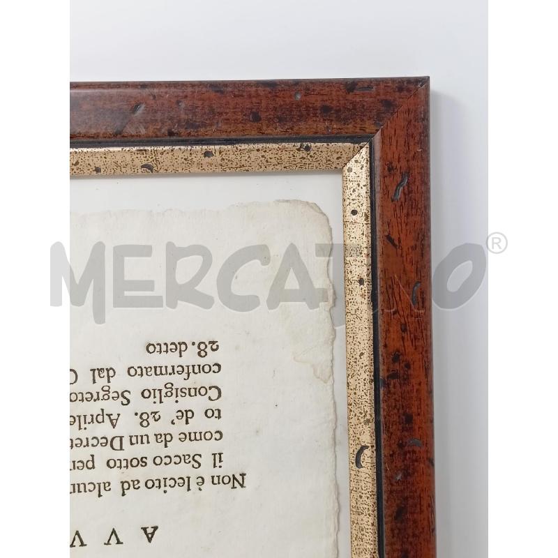 QUADRO STAMPA 1737 AVVISO PR FRATI CORN LEGN | Mercatino dell'Usato Roma re di roma 3