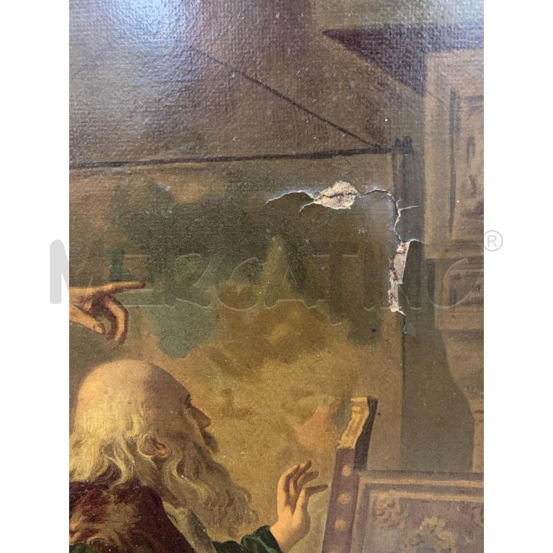 QUADRO STAMPA CARTA SCENA APPARIZIONE MARHERITA VESTI VERDE ROSSO  LEGGIO  | Mercatino dell'Usato Roma re di roma 4