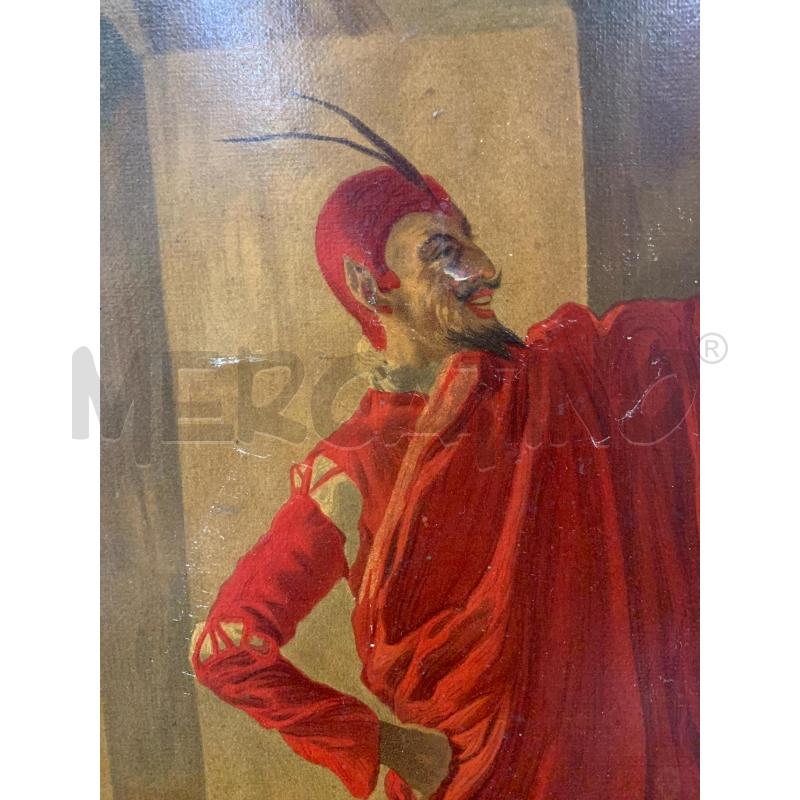 QUADRO STAMPA CARTA SCENA APPARIZIONE MARHERITA VESTI VERDE ROSSO  LEGGIO  | Mercatino dell'Usato Roma re di roma 5