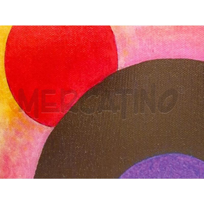 QUADRO STAMPA GEOMETRICA FONDO CHIARO LINEE CERCHI SCACCHIERA  | Mercatino dell'Usato Roma re di roma 4