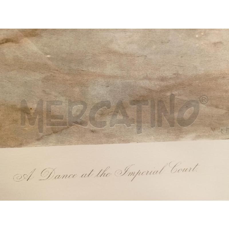 QUADRO STAMPA GRANDE BALLO DAME CAVALIERI CORNICE DORATA DECORATA | Mercatino dell'Usato Roma re di roma 3