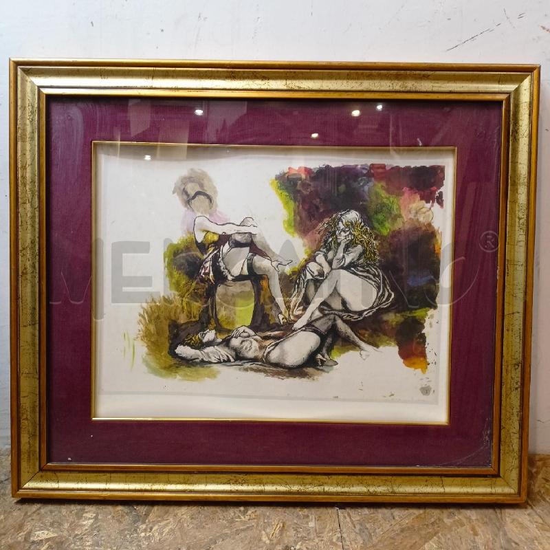 QUADRO STAMPA GUTTUSO DONNA NUDA CORN DORAT | Mercatino dell'Usato Roma re di roma 1