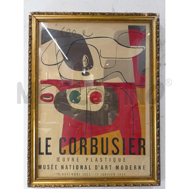 QUADRO STAMPA LE CORBUSIER EUVRE PLASTIQUE ROSSO GIALLO VERDE CORN ORO RICCIOLI  | Mercatino dell'Usato Roma re di roma 1