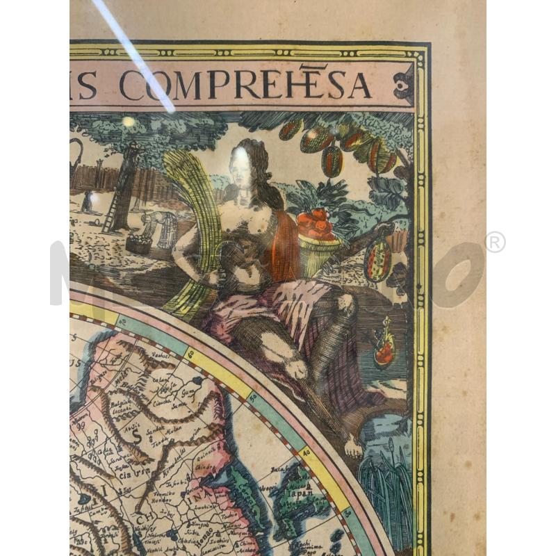 QUADRO STAMPA PLANISFERO ORBIS TERRAUMCORN DORAT | Mercatino dell'Usato Roma re di roma 3