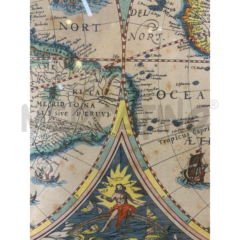 QUADRO STAMPA PLANISFERO ORBIS TERRAUMCORN DORAT | Mercatino dell'Usato Roma re di roma 4
