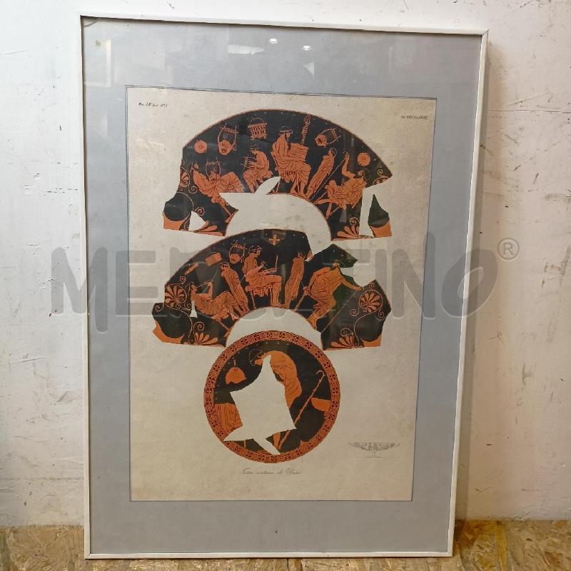 QUADRO STAMPA RILIEVI PIATTI ETRUSCHI CORN BIANCO | Mercatino dell'Usato Roma re di roma 1
