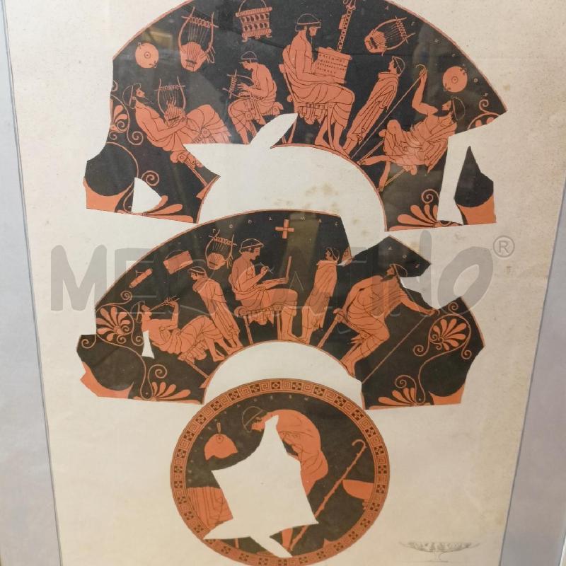 QUADRO STAMPA RILIEVI PIATTI ETRUSCHI CORN BIANCO | Mercatino dell'Usato Roma re di roma 2