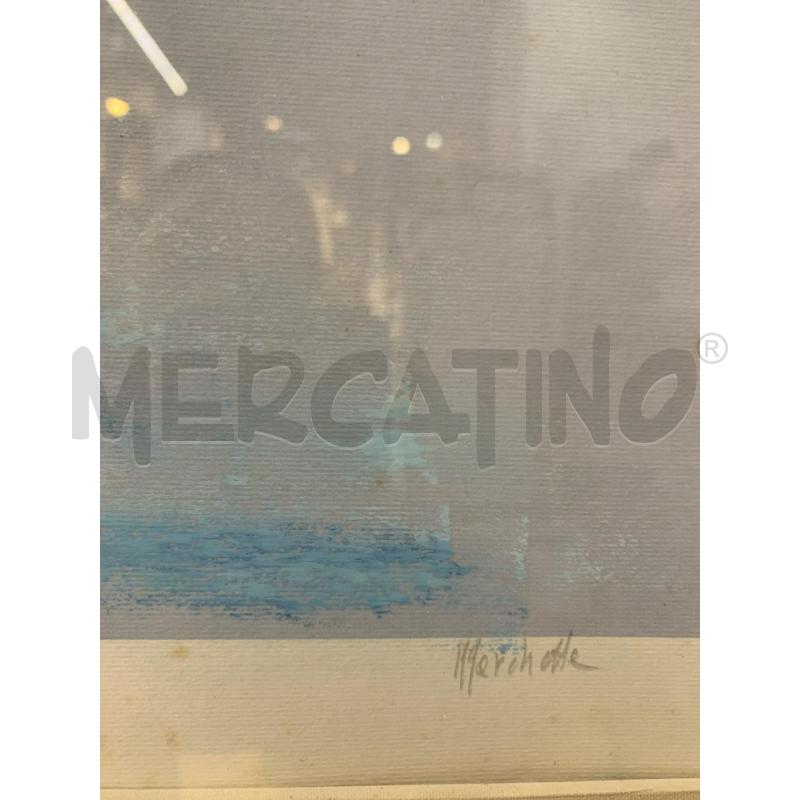 QUADRO STAMPA RITOCCATA CARROZZE FIORI AZZURRO OMBRELLO CORNICE LEGNO SIVLER  | Mercatino dell'Usato Roma re di roma 3